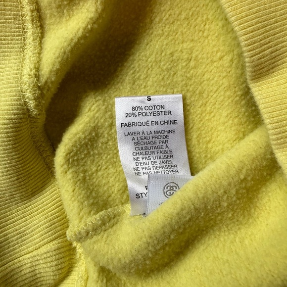 Stussy Yellow Crewneck Sweater with Blue Logo - Picture 3 of 4